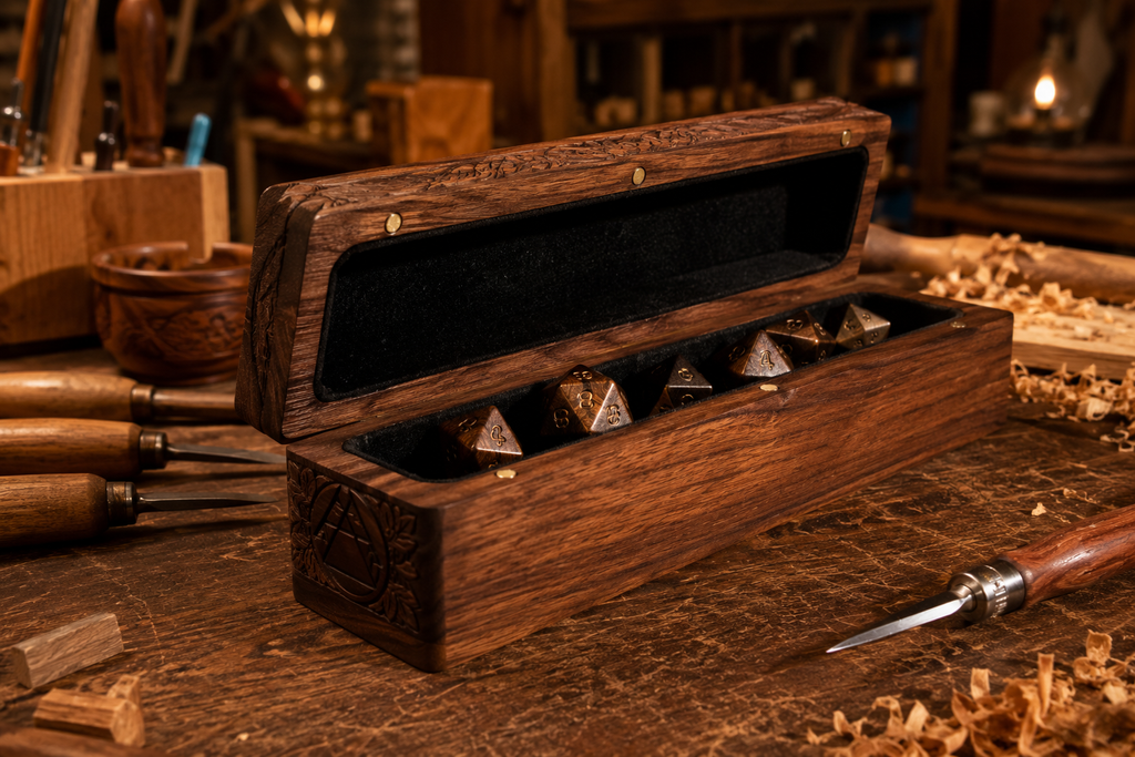 Handmade Teak Dice Vault Commission – Deposit